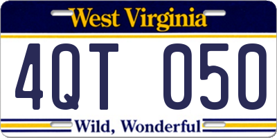 WV license plate 4QT050