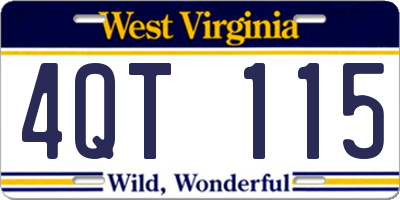WV license plate 4QT115