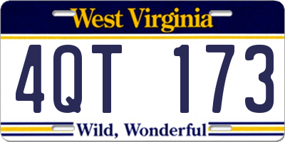 WV license plate 4QT173