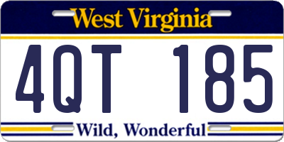 WV license plate 4QT185