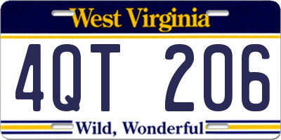 WV license plate 4QT206