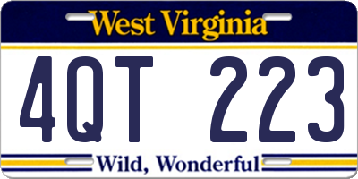 WV license plate 4QT223