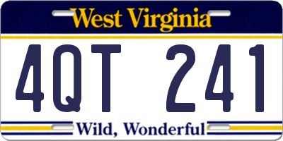 WV license plate 4QT241