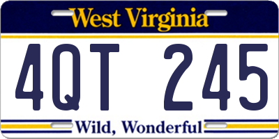 WV license plate 4QT245