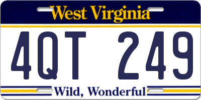 WV license plate 4QT249