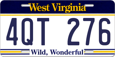 WV license plate 4QT276
