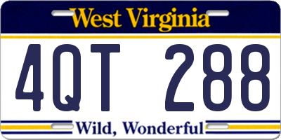 WV license plate 4QT288