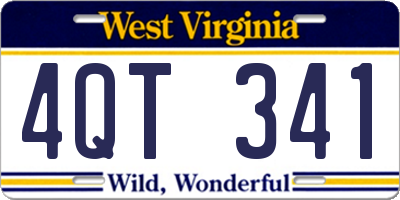 WV license plate 4QT341