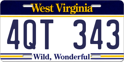 WV license plate 4QT343