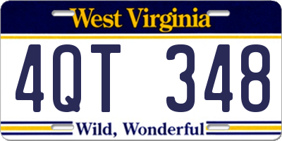 WV license plate 4QT348