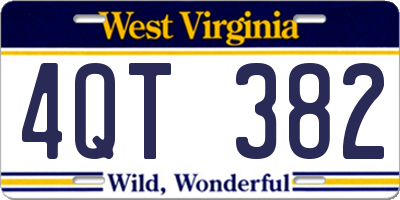 WV license plate 4QT382