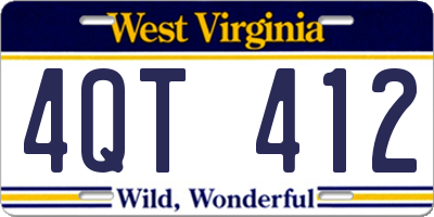 WV license plate 4QT412