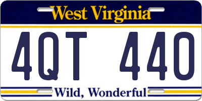 WV license plate 4QT440