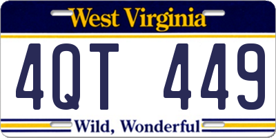 WV license plate 4QT449