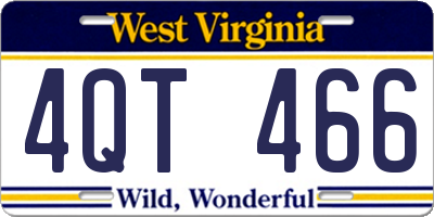 WV license plate 4QT466
