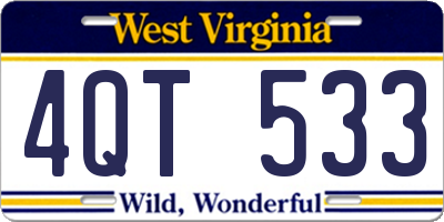 WV license plate 4QT533