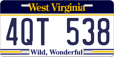 WV license plate 4QT538