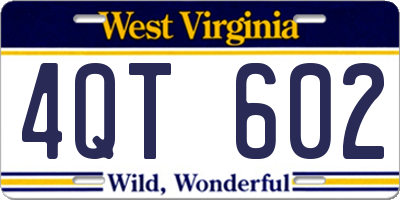 WV license plate 4QT602