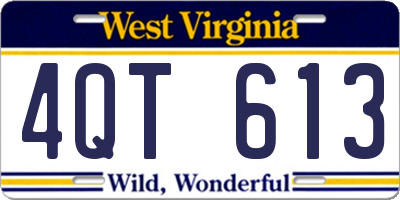 WV license plate 4QT613