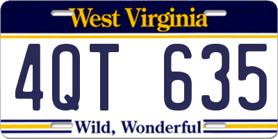 WV license plate 4QT635