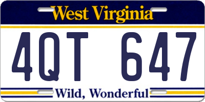 WV license plate 4QT647