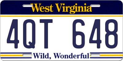 WV license plate 4QT648