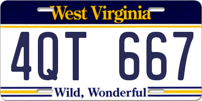 WV license plate 4QT667