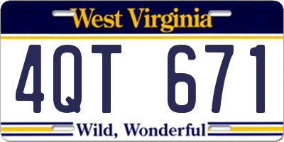 WV license plate 4QT671