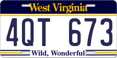 WV license plate 4QT673