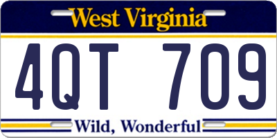 WV license plate 4QT709
