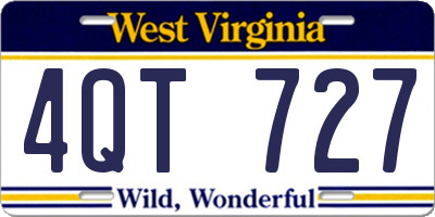 WV license plate 4QT727