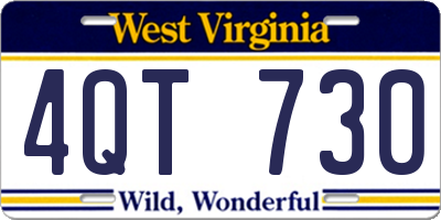 WV license plate 4QT730