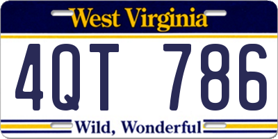 WV license plate 4QT786