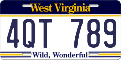 WV license plate 4QT789