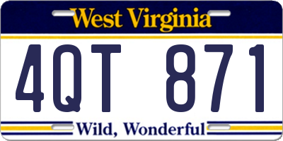 WV license plate 4QT871