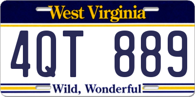 WV license plate 4QT889