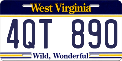 WV license plate 4QT890