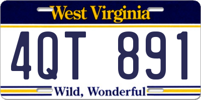 WV license plate 4QT891