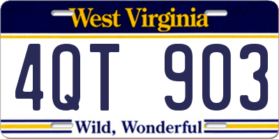 WV license plate 4QT903
