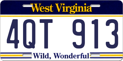WV license plate 4QT913