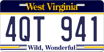 WV license plate 4QT941