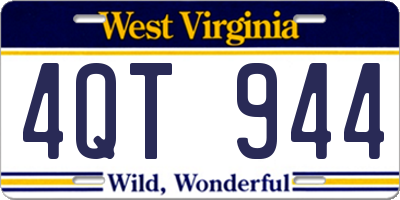 WV license plate 4QT944