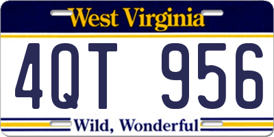 WV license plate 4QT956