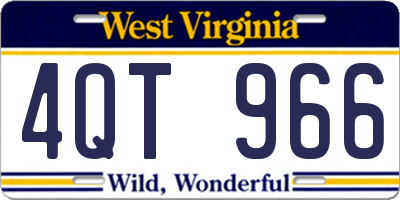 WV license plate 4QT966