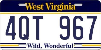 WV license plate 4QT967