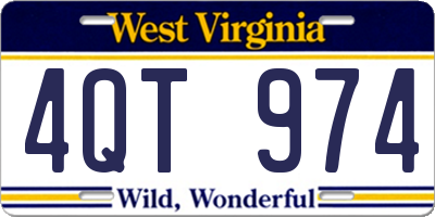 WV license plate 4QT974