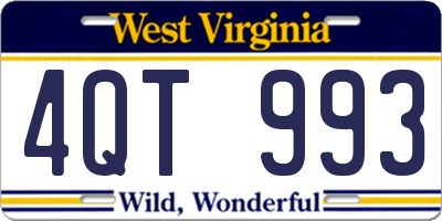 WV license plate 4QT993