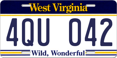 WV license plate 4QU042