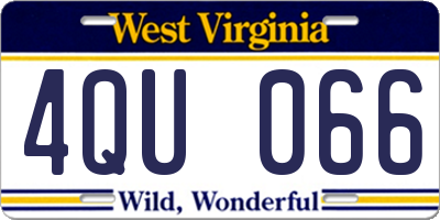 WV license plate 4QU066