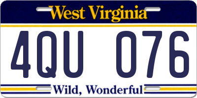 WV license plate 4QU076